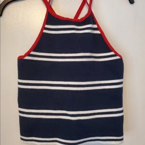 Halter-Sweater Crop Top